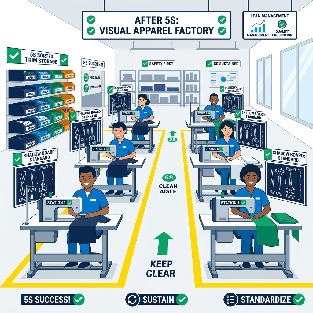 After 5S Transformed Visual Apparel Factory Illustration