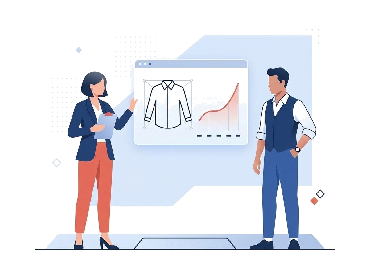 Apparel manufacturing consultancy and factory transformation illustration