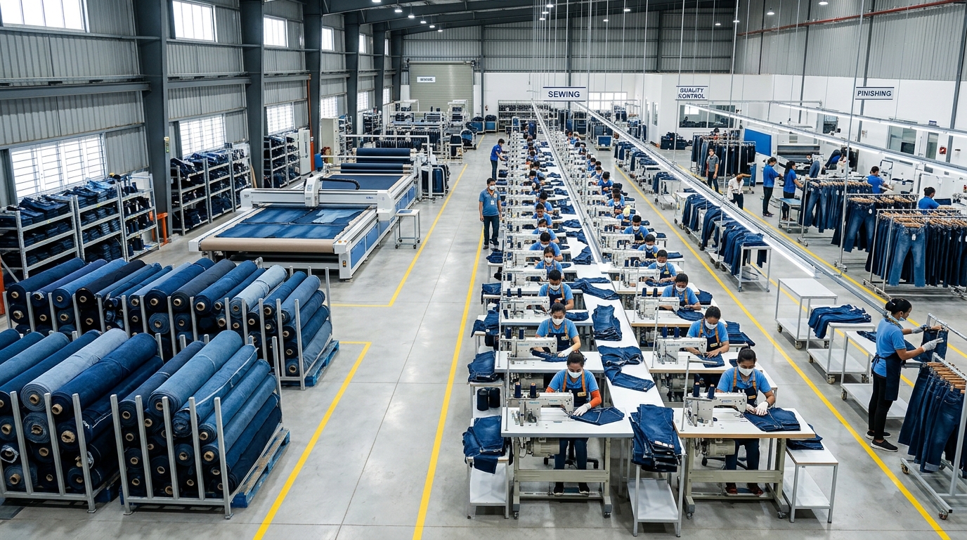 Factory layout redesign and lead time reduction project for Denim Manufacturer